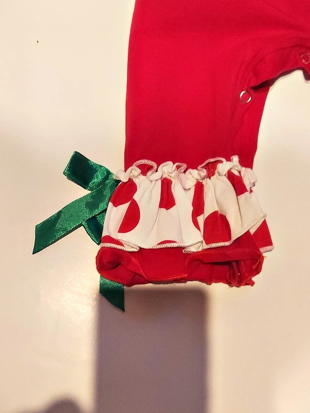 Marie Nicole Reindeer Footie Red & White Onsie - Picture 4 of 6